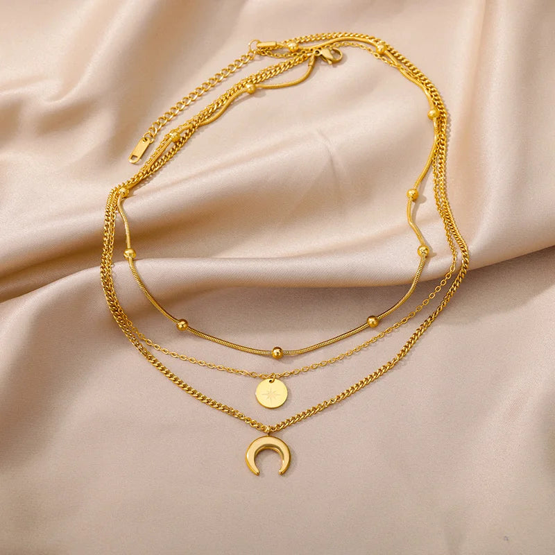 Celestial Charm Multilayer Necklace Set