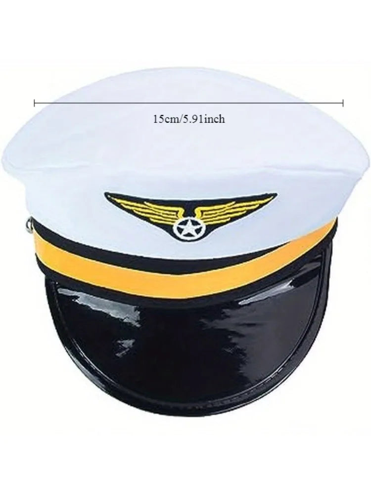 Pilot Clothing Set – Aviation Captain Outfit with Hat, Shoulder Badge, Tie & Sunglasses