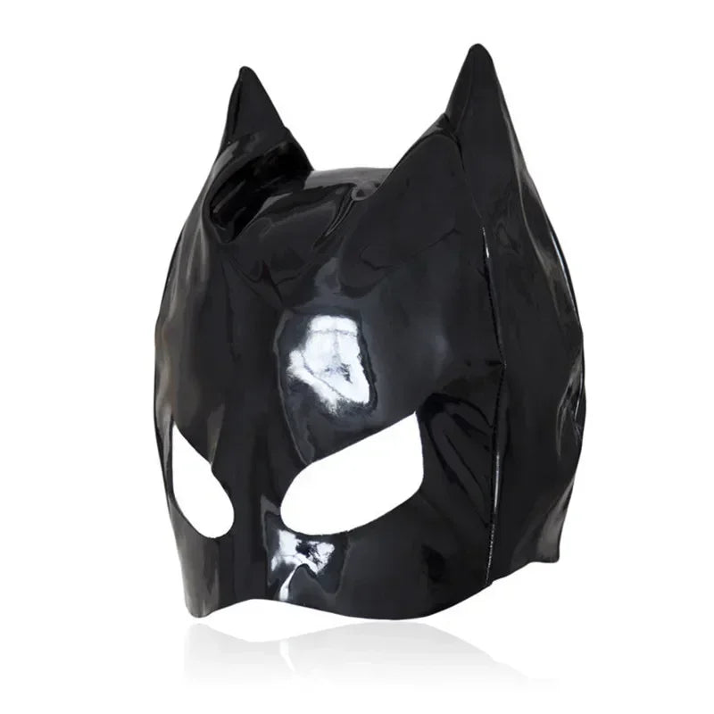Tempting Cat Ear Leather Mask – Sexy Half-Face Headwear for Halloween Cosplay & Costume Parties