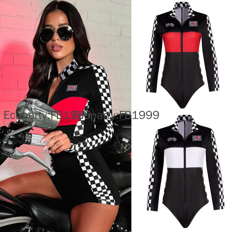Sexy Race Queen Bodysuit – Long Sleeve Sexy Driver Costume Formula 1