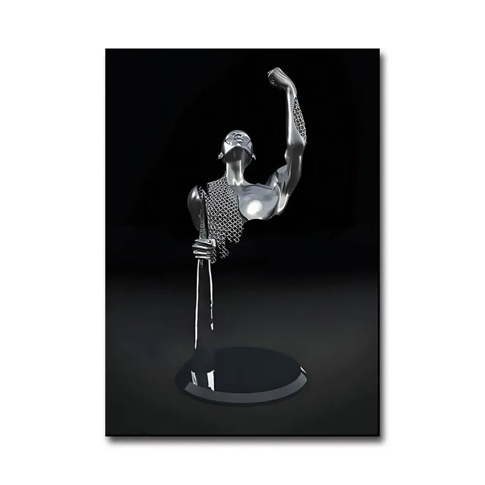 Futuristic Desire – Abstract Metal Robot Canvas