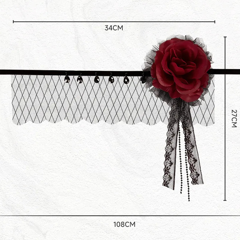 Elegant Rose Lace Face Mask – Gothic 1920s Gatsby-Inspired Masque