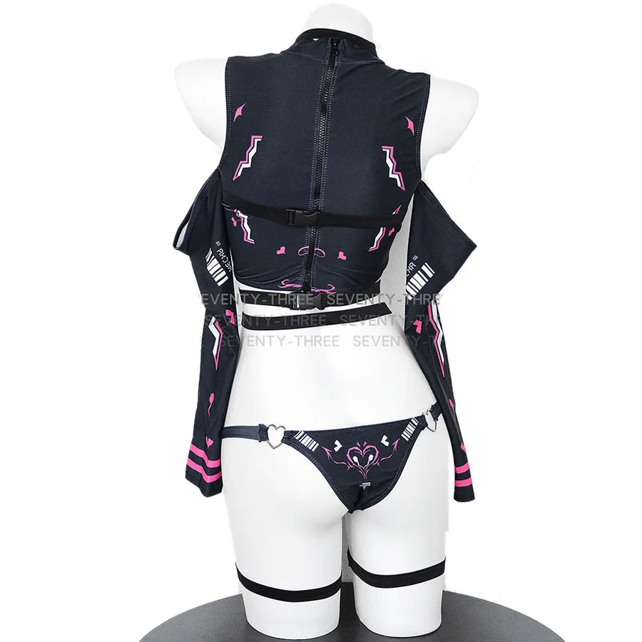 Sexy Mecha Medic Cosplay Bodysuit – Tight-Fitting Anime-Inspired Combat Uniform for Women