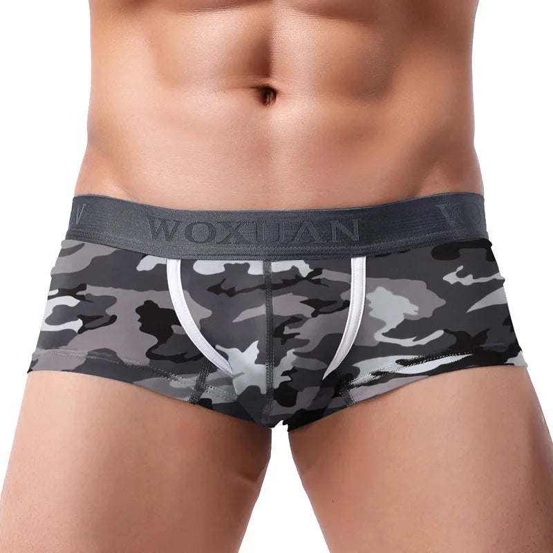 Choice of Men’s Camouflage Boxer Shorts – Tight Fit with U-Convex Pouch Sexy Underwear
