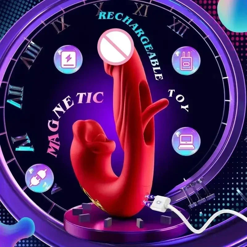 LuxeLick 5-in-1 Tongue Vibrator – Clit, Nipple, G-Spot & Anal Pleasure Toy