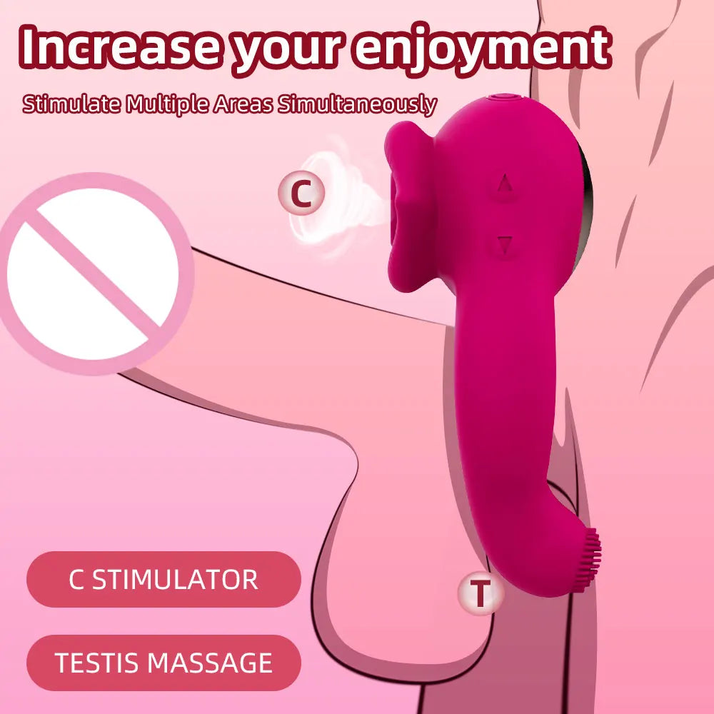 Pulse Lick Duo – Tongue-Licking Clitoris Stimulator & Delay Cock Ring for Explosive Couple Play