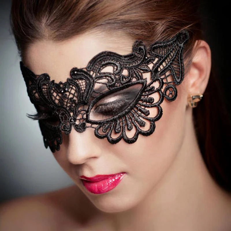Sexy Black Lace Eye Mask – Erotic Masquerade Cosplay Accessory for Women’s Roleplay, Dance Parties & Intimate Fantasy