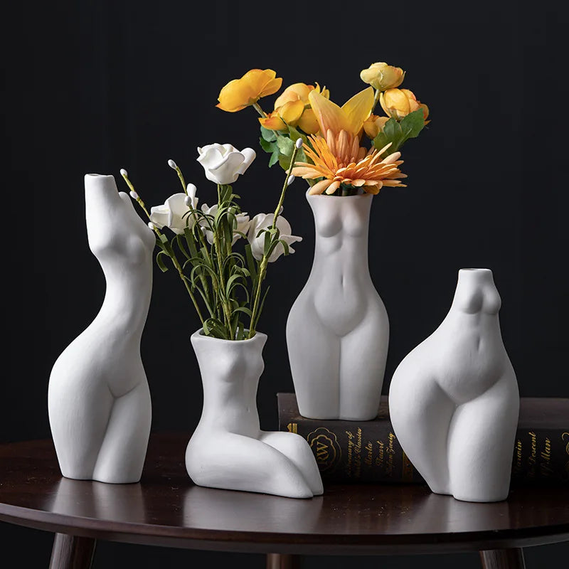 Curvy Ceramic Body Vase – A Nordic-Inspired Stunner That Brings Real Human Form to Life body Art Dried Flower Hydroponic Decoration
