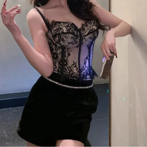 Spicy Girl Hollow Lace Camisole