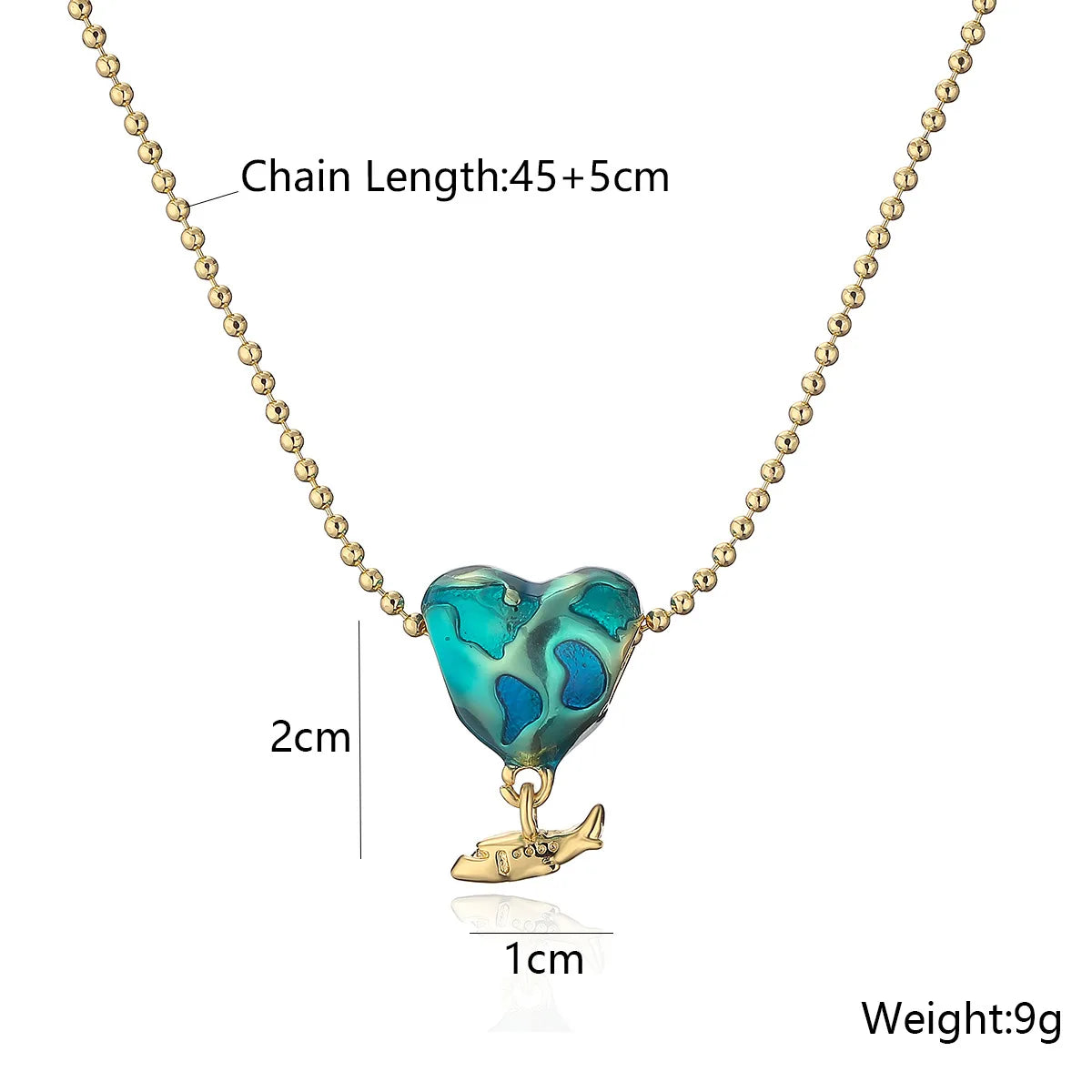 Shimmering Zircon Heart Necklace – Gold Stainless Steel
