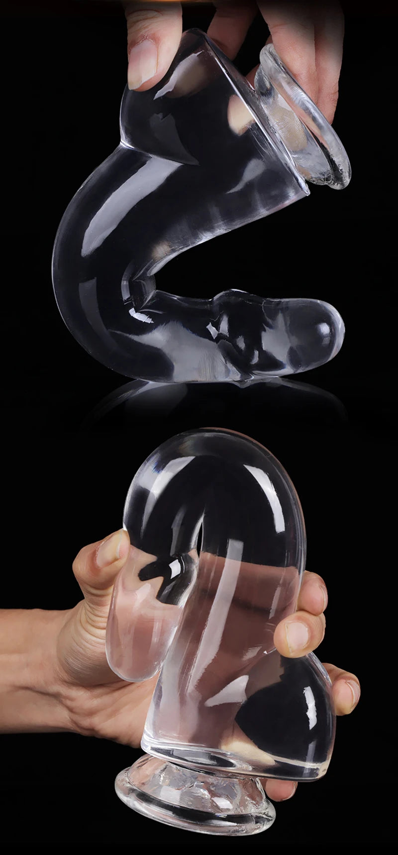CrystalClimax Transparent Realistic Dildo – Suction, Strap-On Ready & 4 Sizes of Pure Pleasure