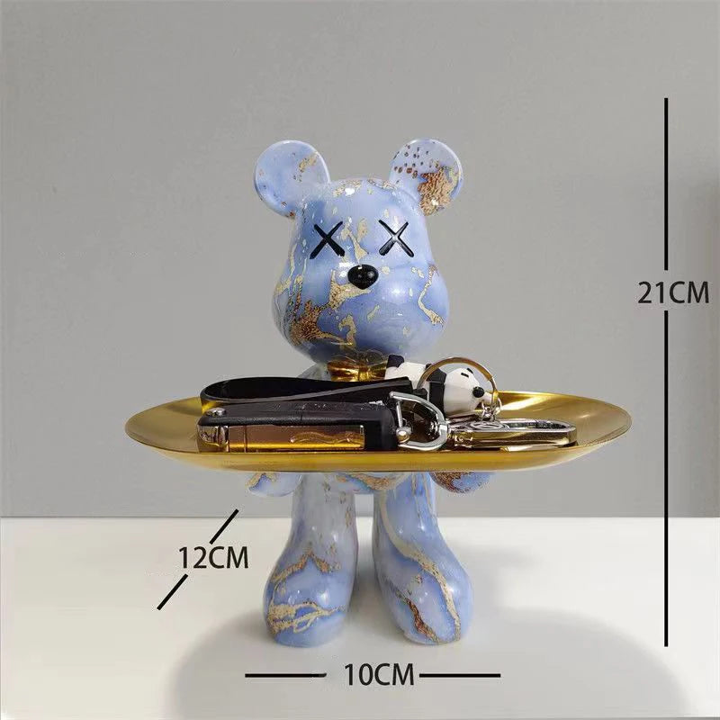 Graffiti Bear Figurine – Modern Animal Ornament & Keys Storage | Home, Shelf, Table, and Room Decor