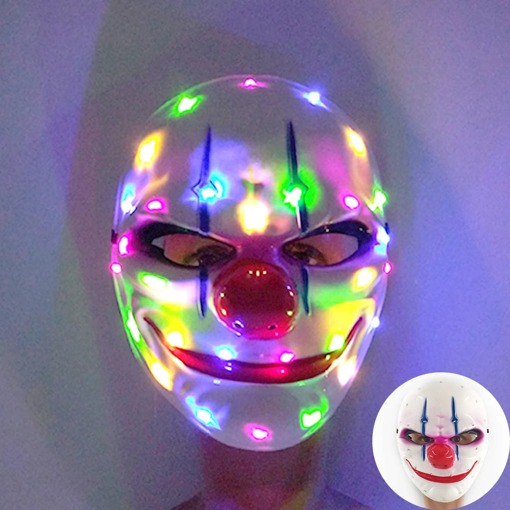 Glow-in-the-Dark Halloween Mask – Neon Luminous Half-Face Masque for Cosplay & Costume Parties