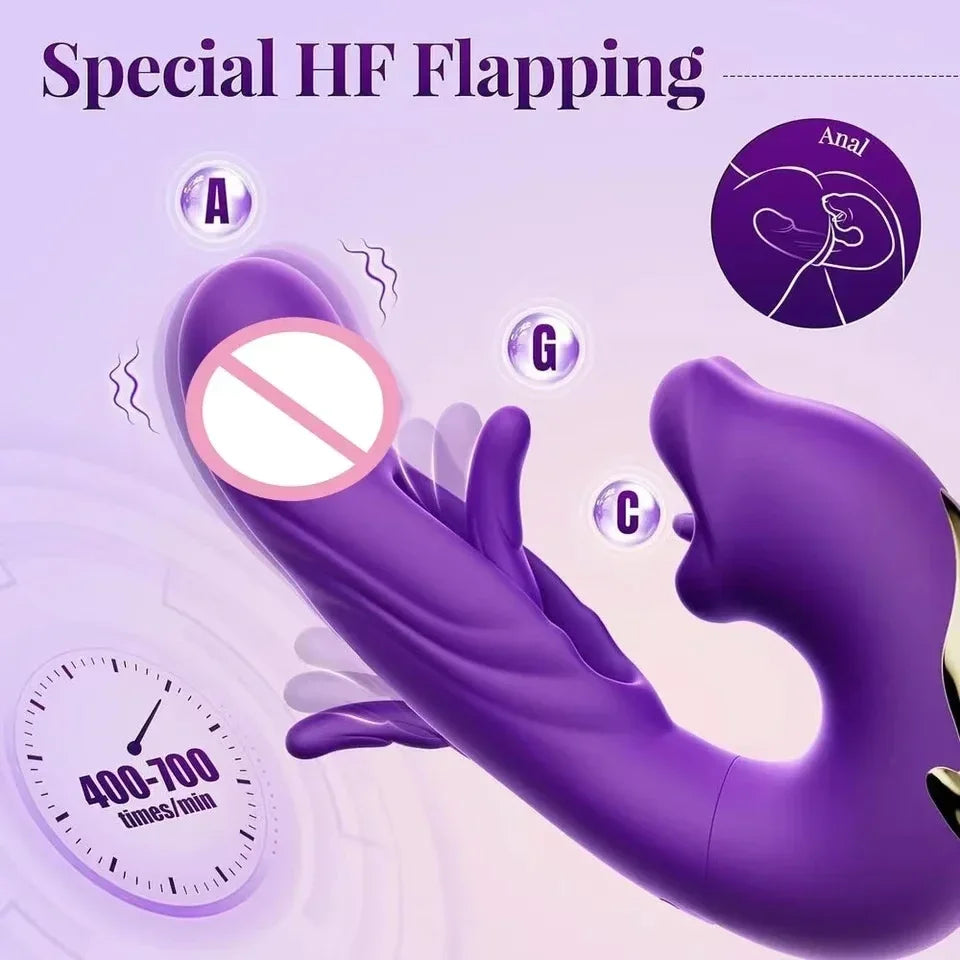 LuxeLick 5-in-1 Tongue Vibrator – Clit, Nipple, G-Spot & Anal Pleasure Toy