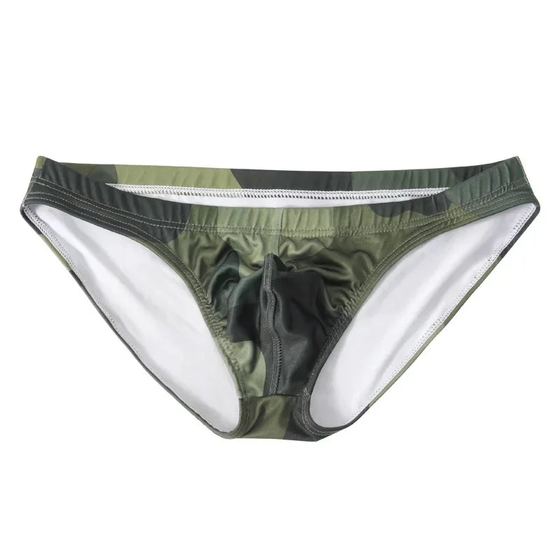 Men’s Camouflage Seamless Briefs – Ultra-Thin, Low-Waist, Breathable Sexy Pouch Underwear