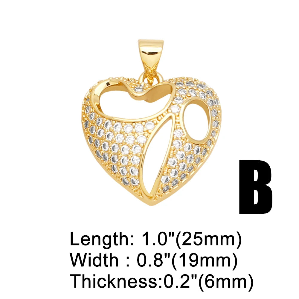 White Crystal Hollow Heart Pendant