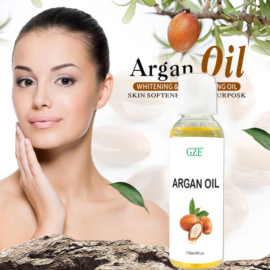 Organic Moroccan Argan Oil – 100% Pure, Cold-Pressed Virgin Oil for Hair, Face, Body & Scalp | Premium Moisturizer for Dry & Damaged Skin