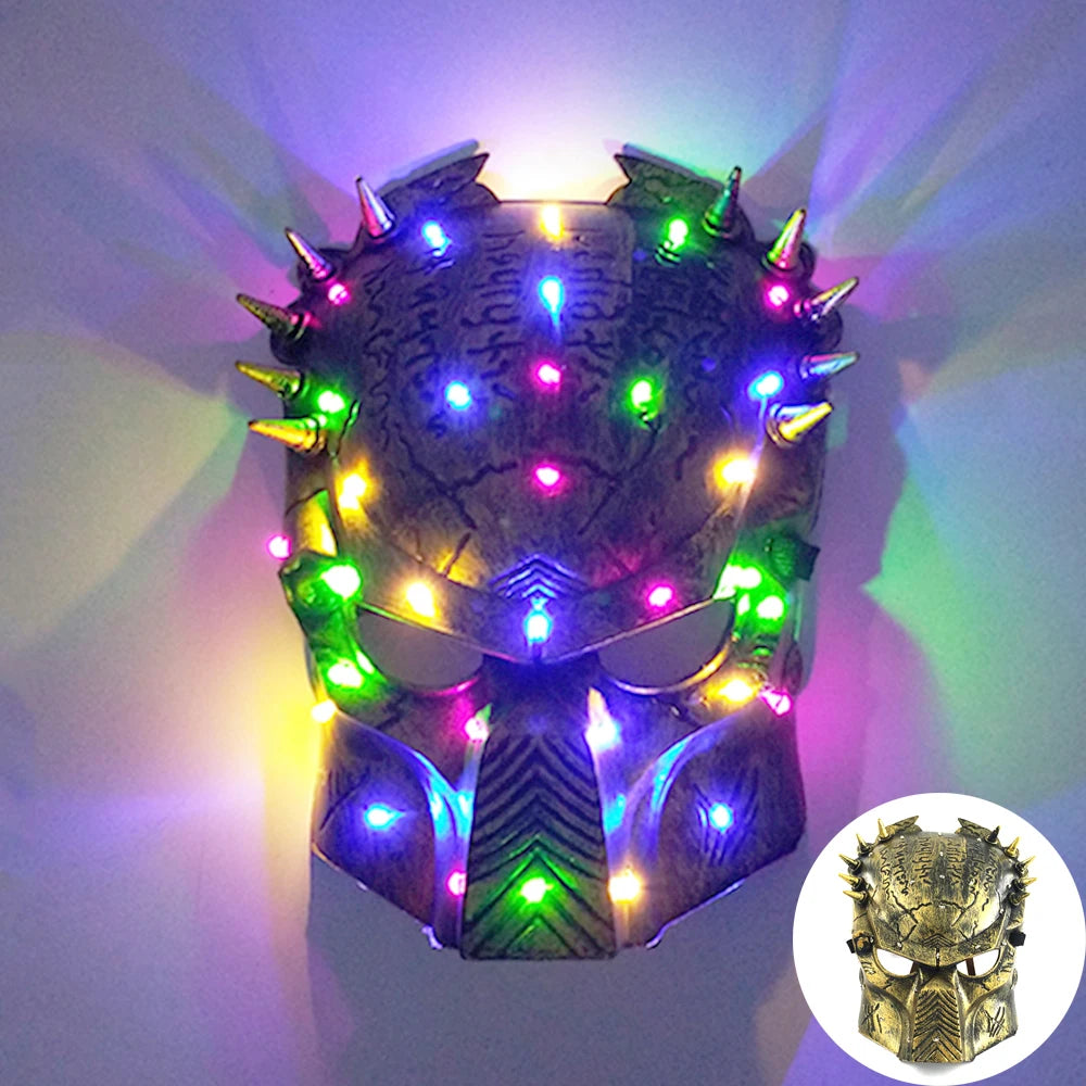 Glow-in-the-Dark Halloween Mask – Neon Luminous Half-Face Masque for Cosplay & Costume Parties