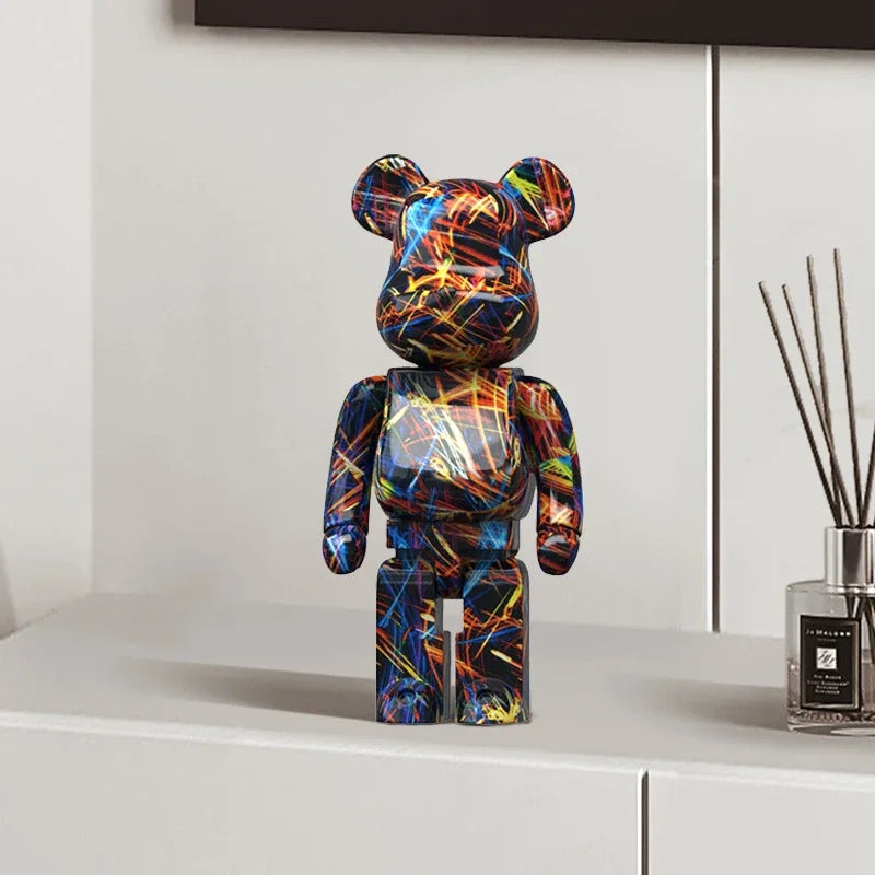 Graffiti Bear Figurine – Modern Abstract Animal Ornament & Money Jar | Home, Table & Room Decor