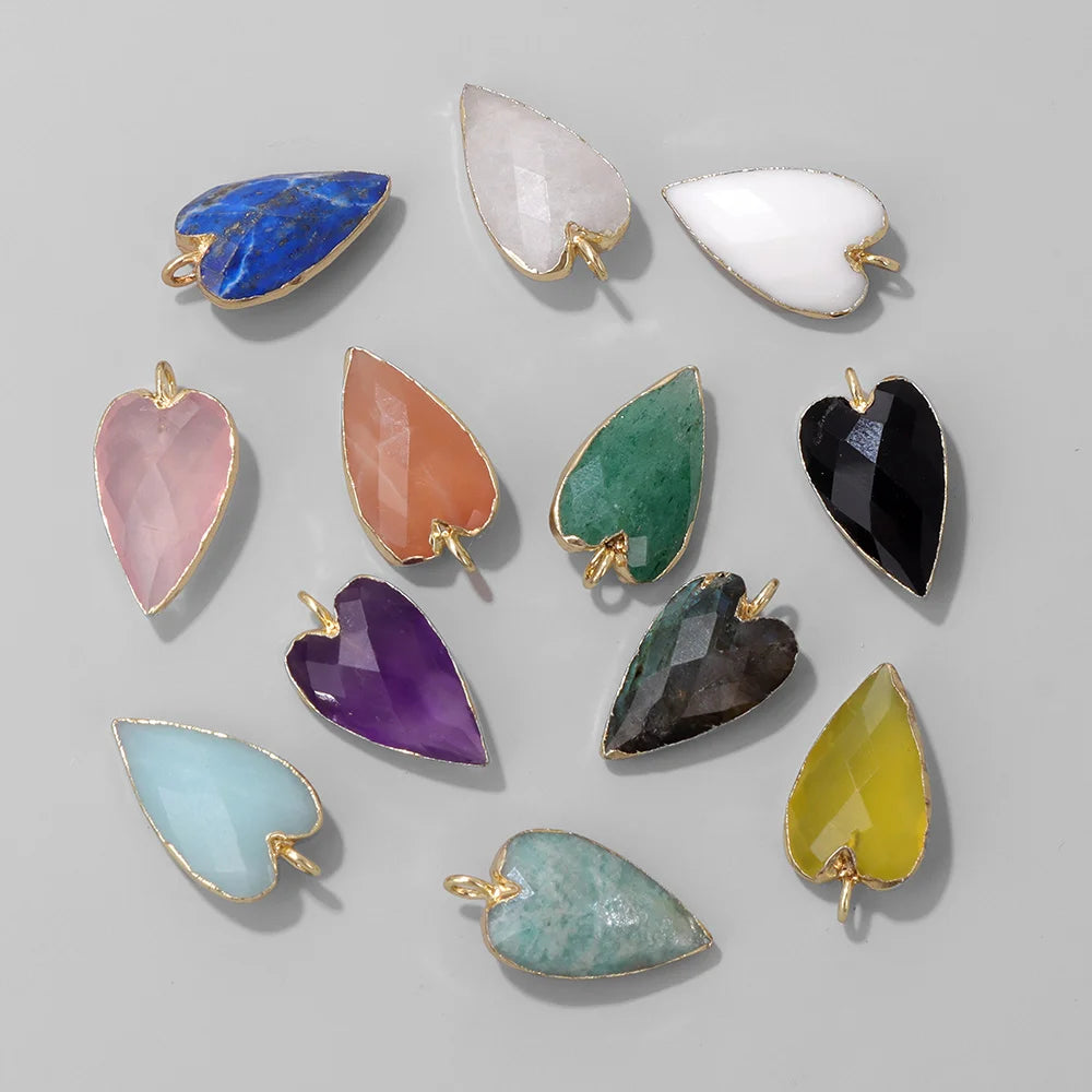 Heart Stone Crystal Pendant 13x20mm Different Colours Genuinely Beautiful Love Symbol Gift Present