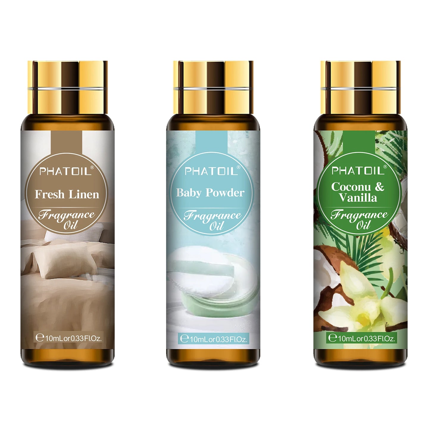 Coconut & Vanilla Fragrance Oil – Aromatherapy & Diffuser Scented Oils | White Musk, Bubble Gum, Baby Powder & More