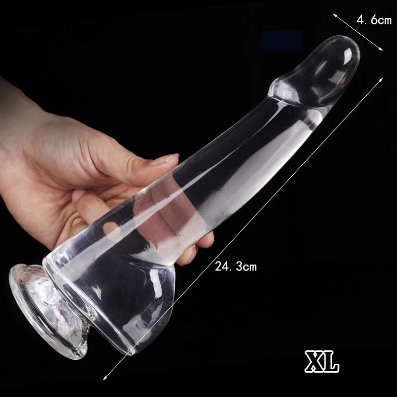 CrystalClimax Transparent Realistic Dildo – Suction, Strap-On Ready & 4 Sizes of Pure Pleasure