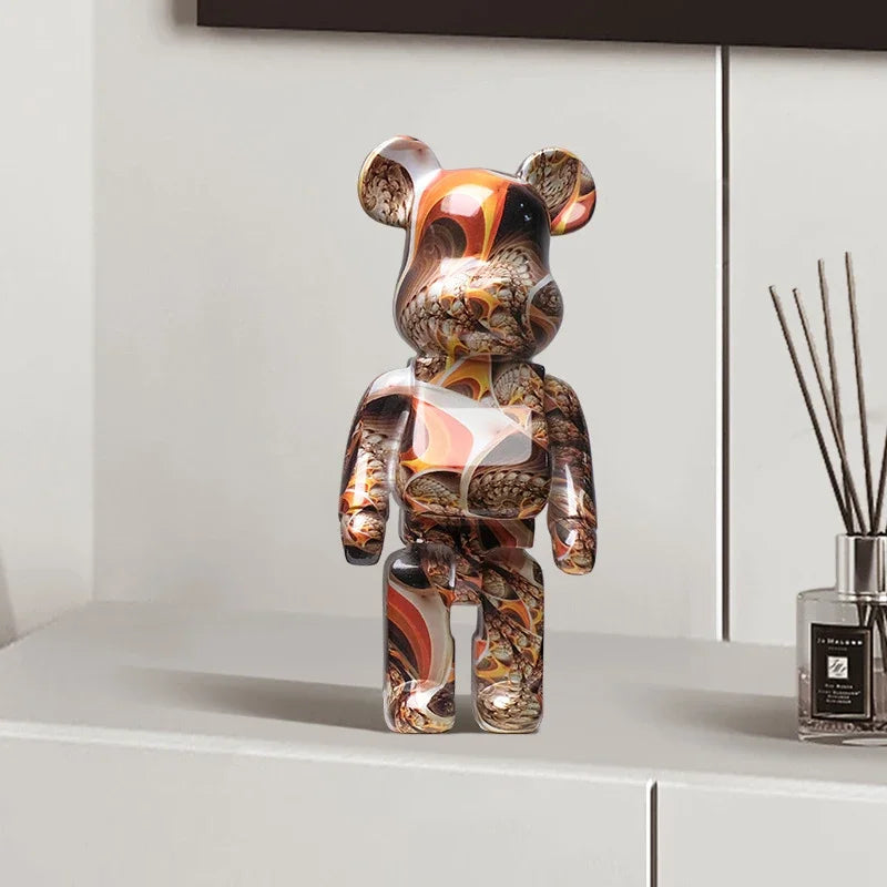 Graffiti Bear Figurine – Modern Abstract Animal Ornament & Money Jar | Home, Table & Room Decor