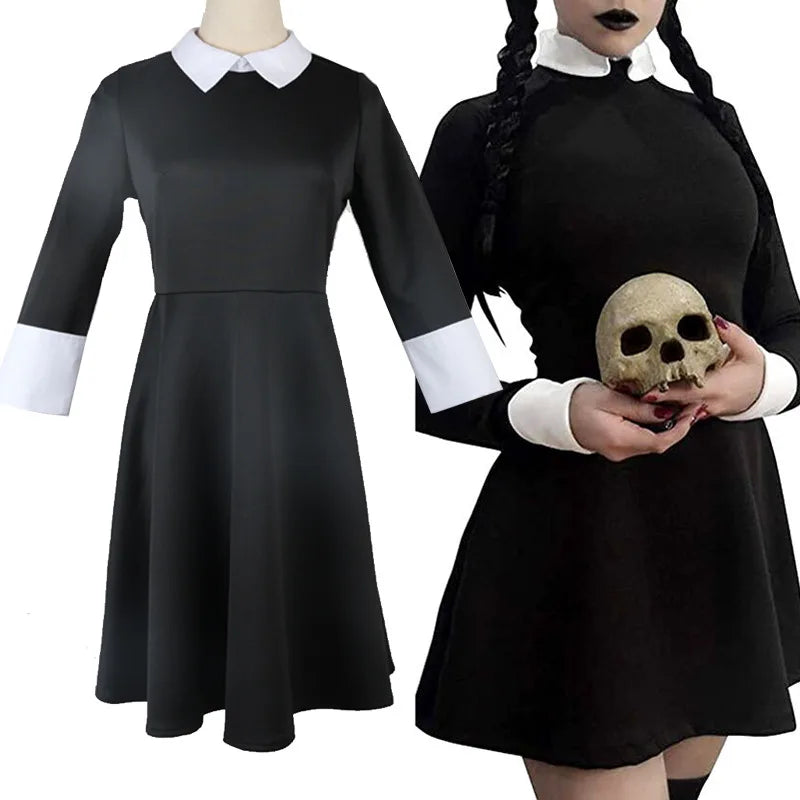 Addams Family Cosplay Costume Set Morticia Gomez Wednesday