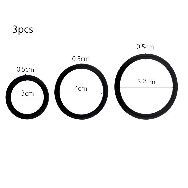 Set – 3 or 4-Piece High-Elastic Cock Ring Kit for Stamina, Support & Lasting Pleasure More Control. Harder Feel. Longer Play.