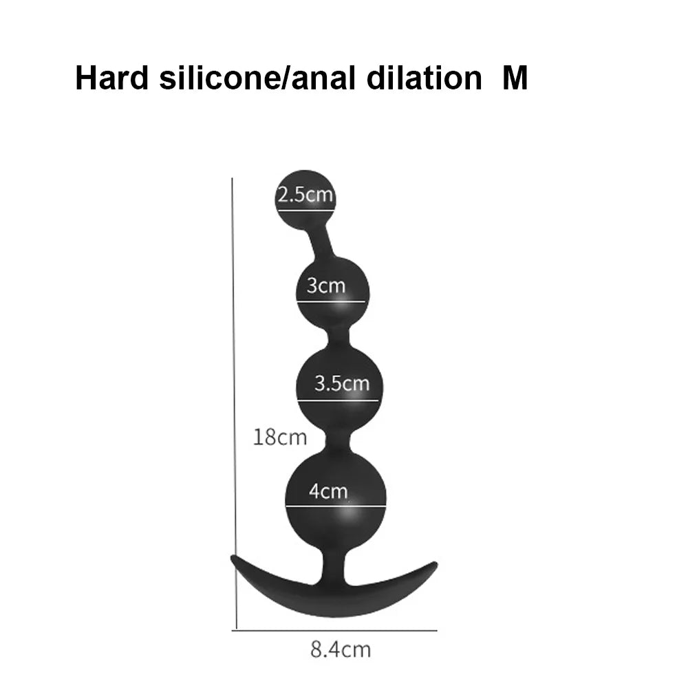 DeepFlex – Hard Silicone Anal Beads Plug for Unisex Pleasure & Training