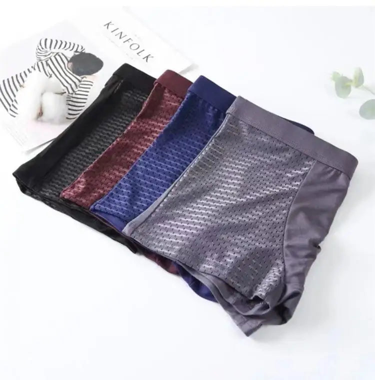 Slim Fit Comfort – Men’s Ice Silk Boxer Shorts 4 Pack