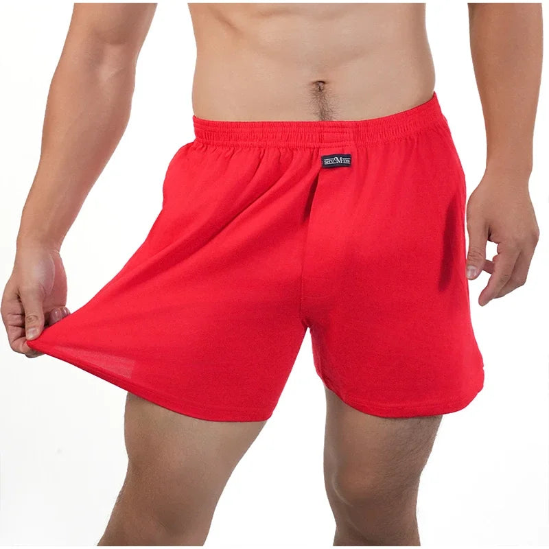 Men’s 100% Cotton Summer Pajama Shorts – Breathable, Casual Elastic Waist Home Shorts
