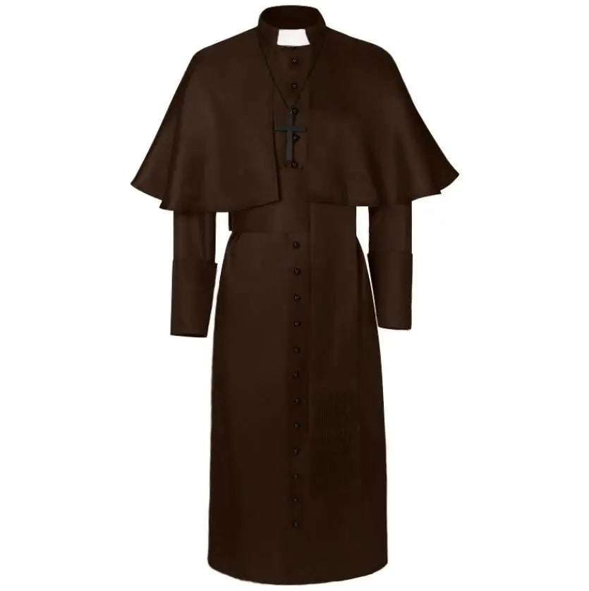Men's Robe Clergy Cassock Medieval Priest Costume Church Religious Roman Soutane Pope Pastor Father Costumes Mass Missionary Colours Cheeky Halloween Party