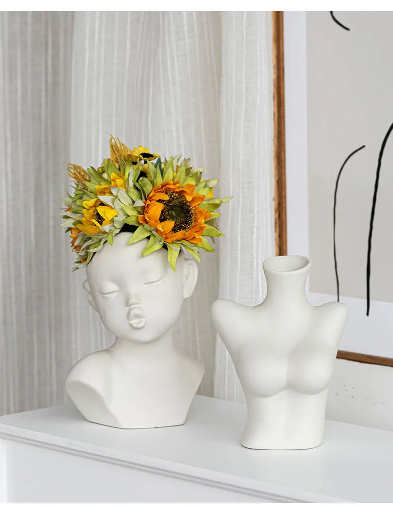 Curvy Ceramic Body Vase – A Nordic-Inspired Stunner That Brings Real Human Form to Life body Art Dried Flower Hydroponic Decoration