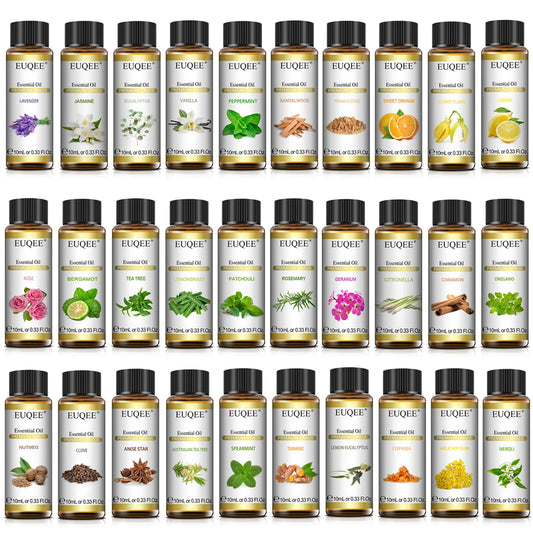Pure Essential Oils Set – Natural Aromatherapy Oils for Diffuser, Massage & Relaxation | Lavender, Jasmine, Eucalyptus, Vanilla, Sandalwood & Citrus