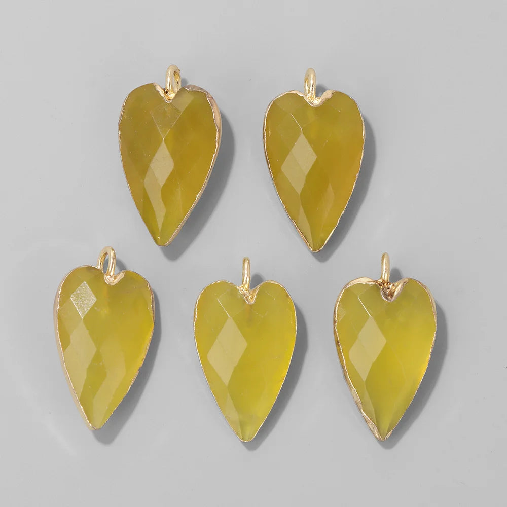 Heart Stone Crystal Pendant 13x20mm Different Colours Genuinely Beautiful Love Symbol Gift Present