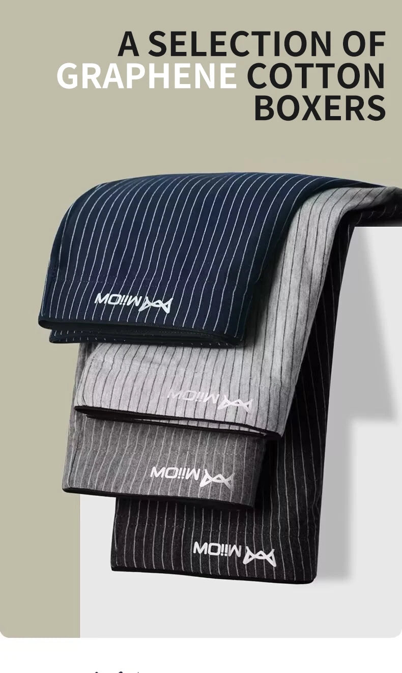 Graphene Cotton Boxers – 4PCS Striped Men’s Underwear