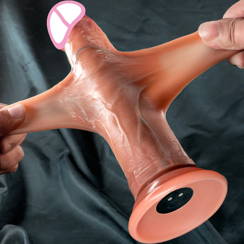 GlideSkin Realistic Sliding Foreskin Dildo – Vibrating, Suction & Strap-On Ready