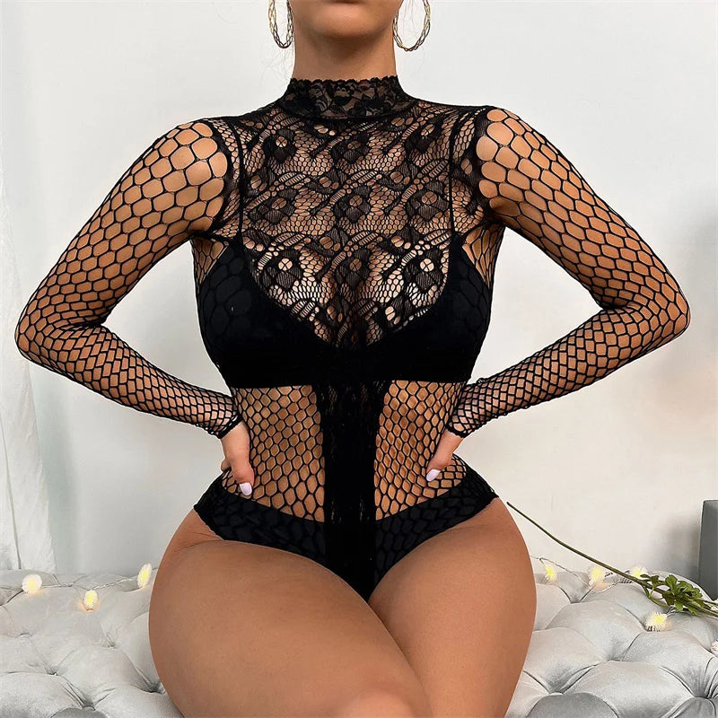 Irresistible Mesh Fishnet Catsuit Lingerie for Women
