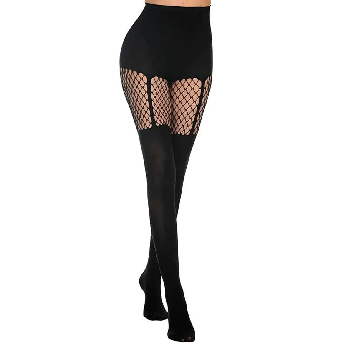 Night Out Glam – Sexy Black Mesh Tights