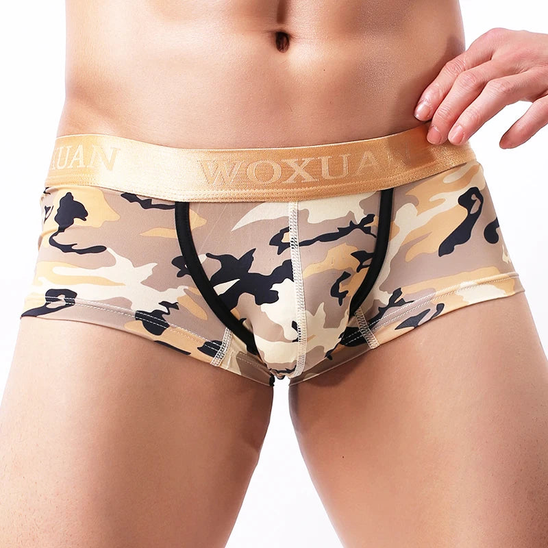 Choice of Men’s Camouflage Boxer Shorts – Tight Fit with U-Convex Pouch Sexy Underwear