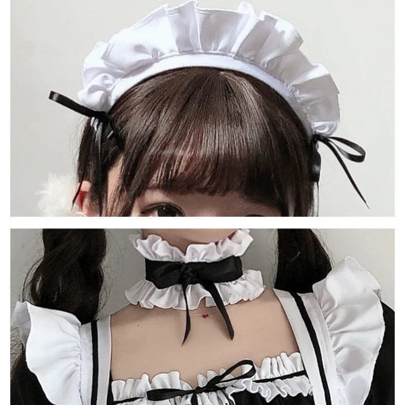 Sexy Lolita French Maid Outfit – Cosplay Party Dress with Apron for Women Uniform Roleplay Sexy Lady