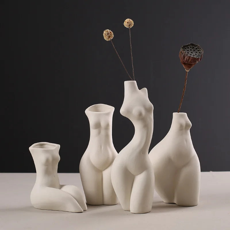 Curvy Ceramic Body Vase – A Nordic-Inspired Stunner That Brings Real Human Form to Life body Art Dried Flower Hydroponic Decoration