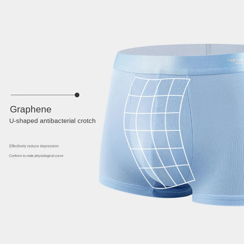 Stay Cool & Sexy – 4PCS Men’s Ice Silk Boxers