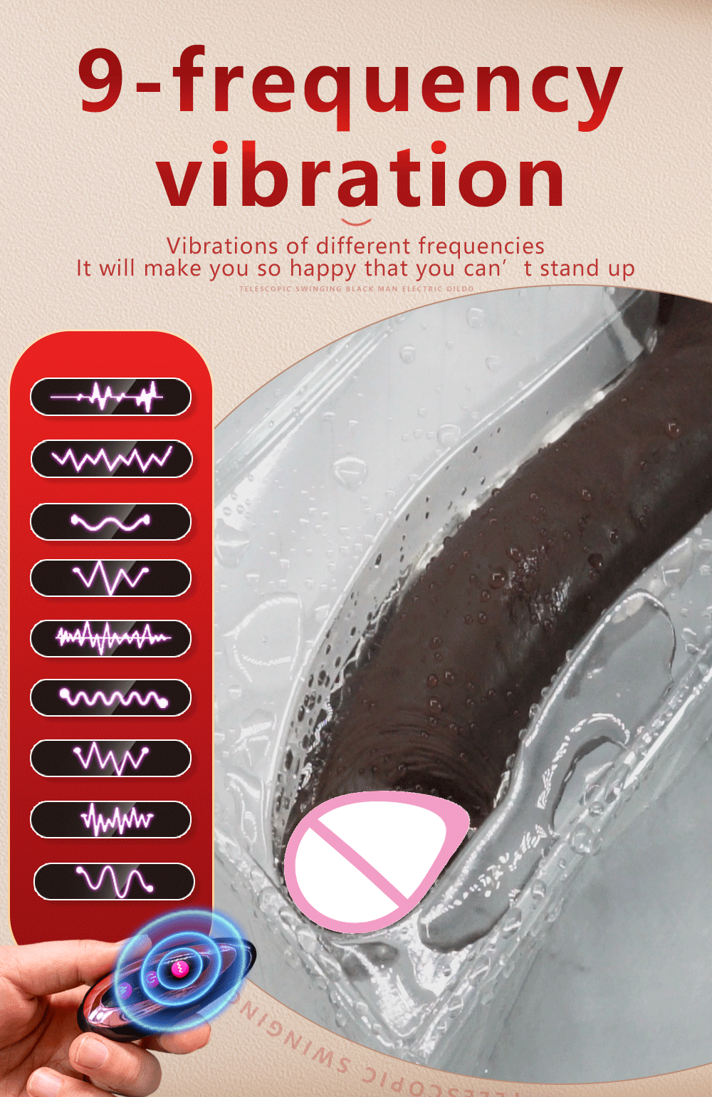 Black – 10.6" Heated Realistic Vibrator with Telescopic & Swing Motion Bigger. Hotter. Deeper. And Always in Control.