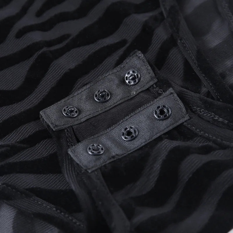 Slim Fit Mesh Bodysuit – Long Sleeve See-Through Club Romper