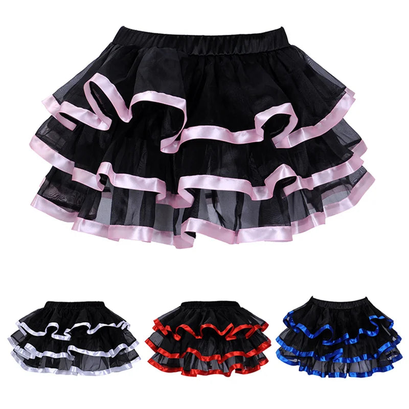 Sexy Black Mesh & Lace Mini Tutu Skirt with Bows + Corset – Flirty Multilayer Dancewear for Showgirls, Raves & Costumes