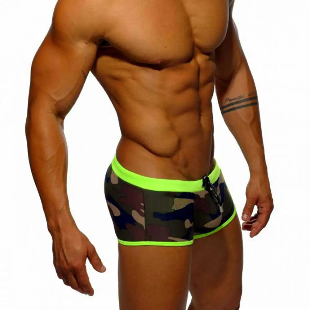 Sporty & Sexy – Low Waist Camouflage Swimwear for Men