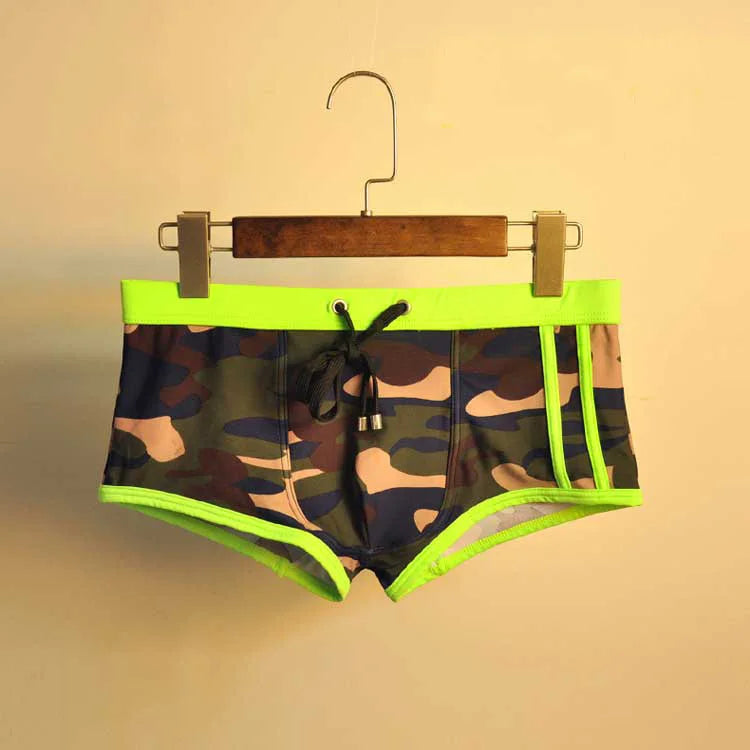 Sporty & Sexy – Low Waist Camouflage Swimwear for Men