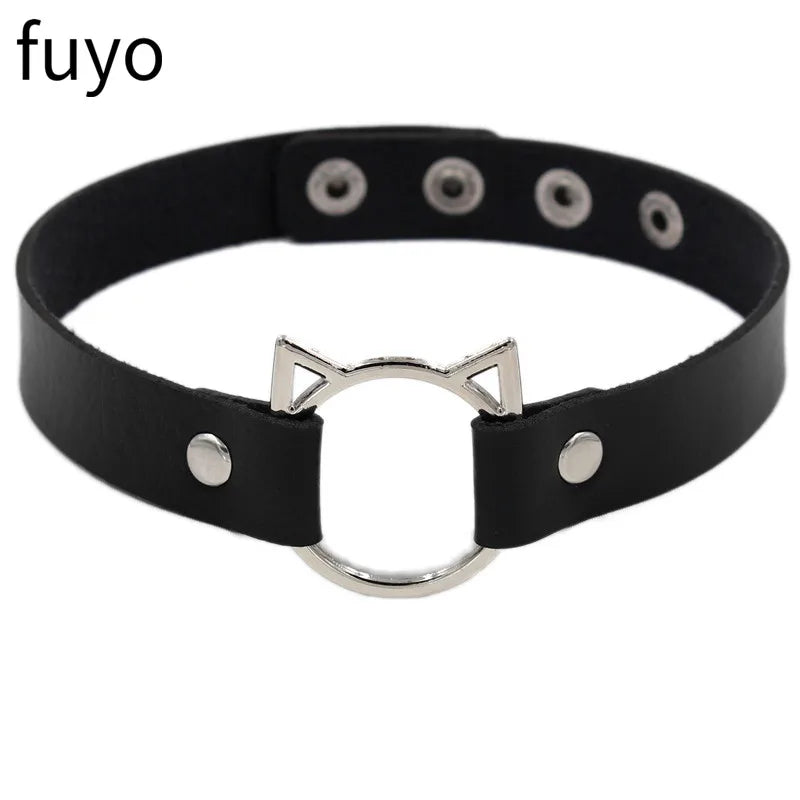 New Spike Choker Necklaces Punk Faux Leather Collar For Women Men Cool Big Rivets Studded Chocker Necklace Goth Style Accessori